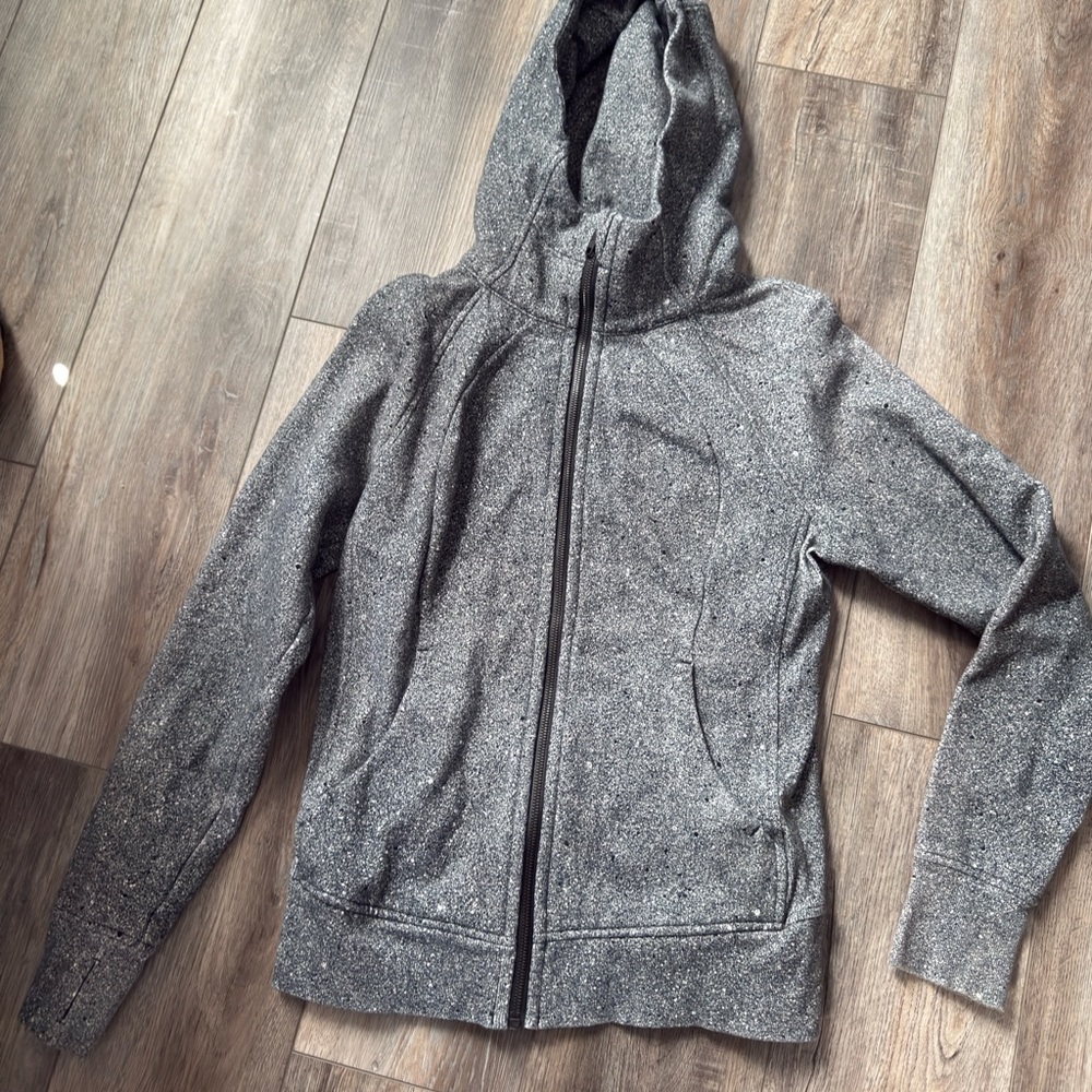 Lululemon Athletica Black and White Hooded Jacket Scuba